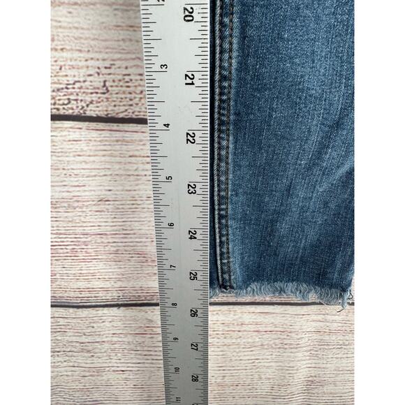 Free People Overalls Womens 28R Blue Denim Skinny Stretch Adjustable Bib Jeans - Picture 11 of 11